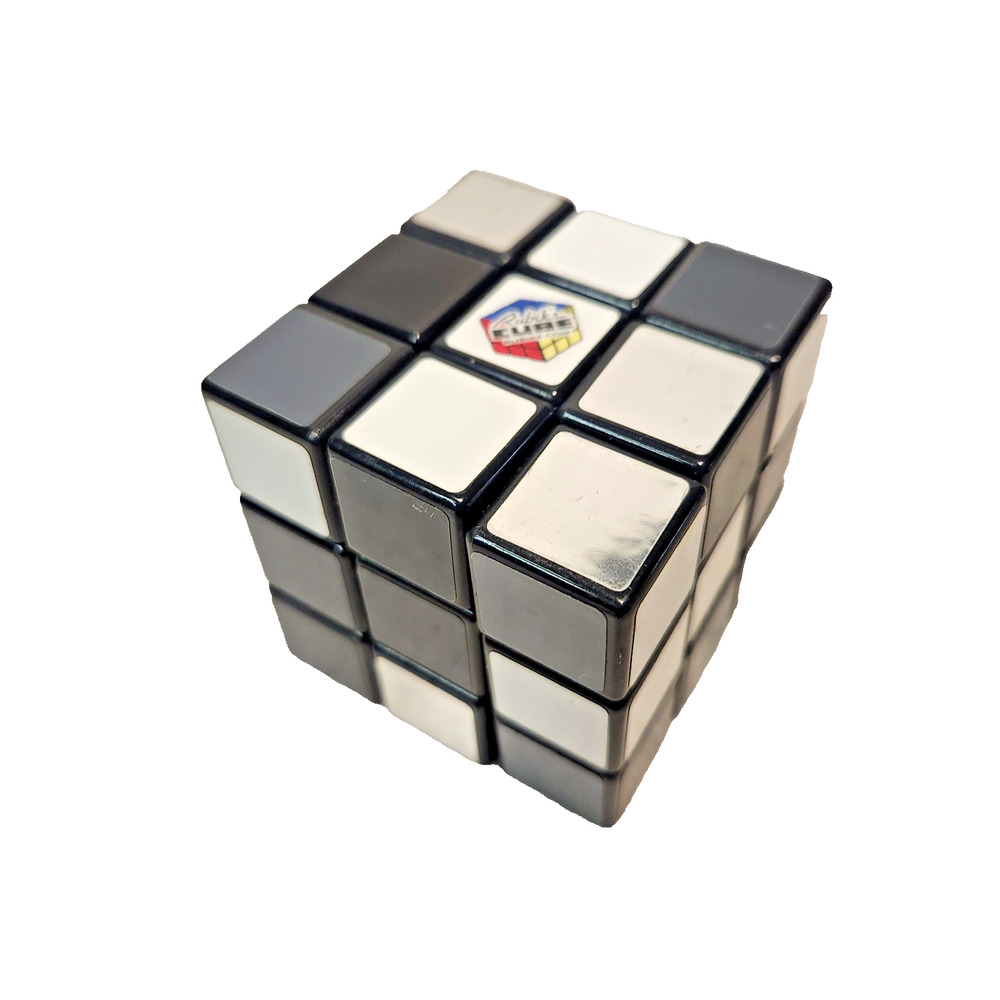 Rare Grayscale Rubik's Cube Metallic Silver, Grays, Black, White Classic 3"